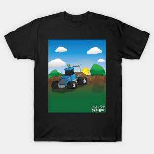 Blue Hunting Truck Cartoon T-Shirt